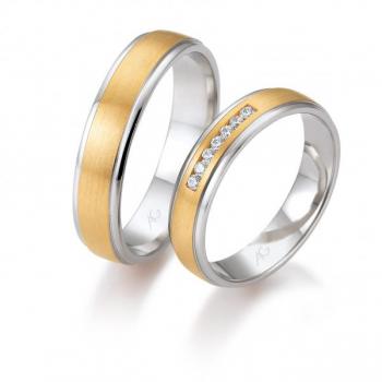 Trauringe Weiss-Rosegold von Gerstner 4/28650/4.5