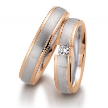 Preview: Trauringe Weiss-Rotgold von Gerstner 4/20504/5 + 20504/5