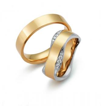 Trauringe Weiss-Rosegold von Gerstner 4/28179/6 + 28179/5