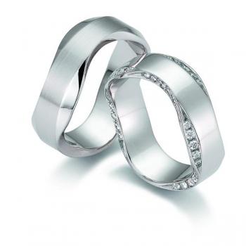 Trauringe Weissgold von Gerstner 4/28134/6 + 28134/6