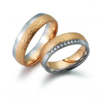 Trauringe Weiss-Rosegold von Gerstner 4/28167/6 + 28167/6