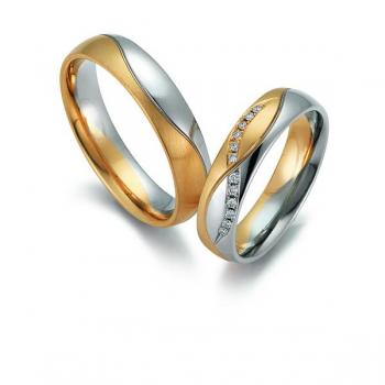 Trauringe Weiss-Rosegold von Gerstner 4/28242/5 + 28242/5