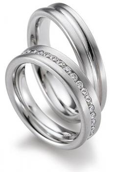 Trauringe Weissgold von Gerstner 4/27185/5 + 27185/5