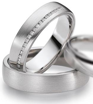 Trauringe Weissgold von Gerstner 4/27030/5 + 27030/5