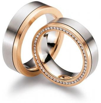 Trauringe Weiss-Rotgold von Gerstner 4/27445/6.5