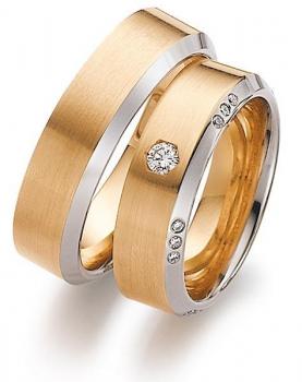 Trauringe Weiss-Rosegold von Gerstner 4/27436/6 + 27436/6