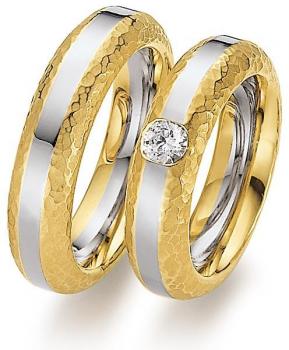 Trauringe Weiss-Gelbgold von Gerstner 4/27296/6 + 27296/6