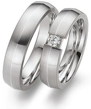 Trauringe Weissgold von Gerstner 4/27435/5 + 27435/5