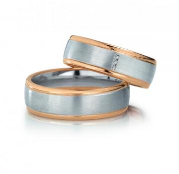 Trauringe Weiss-Rosegold von Gerstner 4/20872/7 + 20872/7