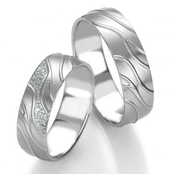 Trauringe Weissgold von Breuning DR 052350 / HR 052360