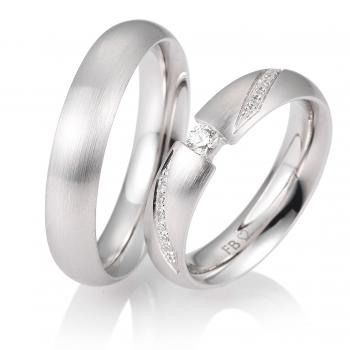 Trauringe Weissgold von Breuning DR 058710 / HR 058720