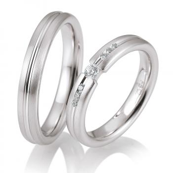 Trauringe Weissgold von Breuning DR 058750 / HR 058760