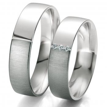 Trauringe Weissgold von Breuning DR 061070 / HR 061080