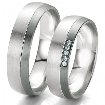 Trauringe Weissgold von Breuning DR 061170 / HR 061180