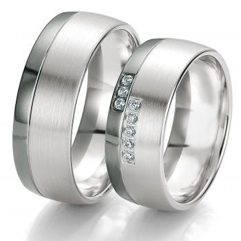 Trauringe Weissgold von Breuning DR 061230 / HR 061240