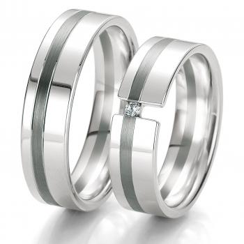 Trauringe Weissgold von Breuning DR 061310 / HR 061320