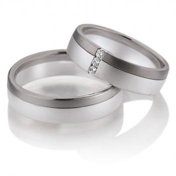 Trauringe Weissgold von Breuning DR 061370 / HR 061380