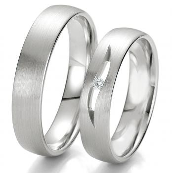 Trauringe Weissgold von Breuning DR 062190 / HR 062200
