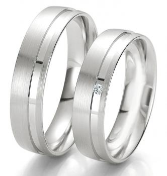 Trauringe Weissgold von Breuning DR 062230 / HR 062240