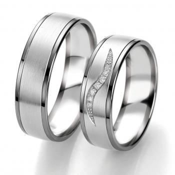 Trauringe Weissgold von Breuning DR 063190 / HR 063200