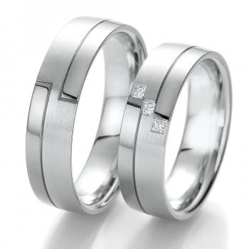 Trauringe Weissgold von Breuning DR 063250 / HR 063260