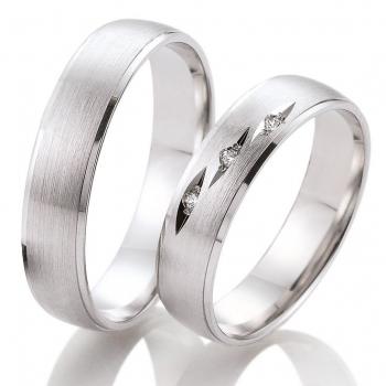 Trauringe Weissgold von Breuning DR 070310 / HR 070320