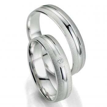 Trauringe Weissgold von Breuning DR 070330 / HR 070340