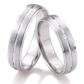 Trauringe Weissgold von Breuning DR 070350 / HR 070360