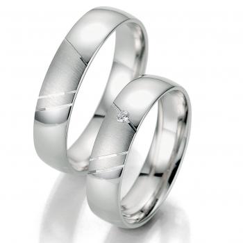 Trauringe Weissgold von Breuning DR 070390 / HR 070400