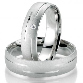 Trauringe Weissgold von Breuning DR 070410 / HR 070420