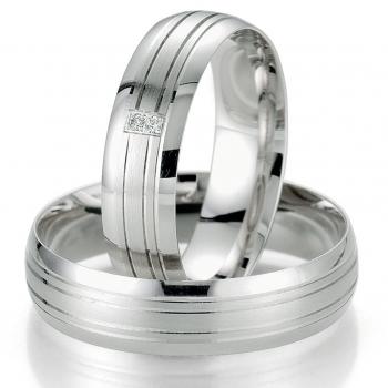 Trauringe Weissgold von Breuning DR 070430 / HR 070440