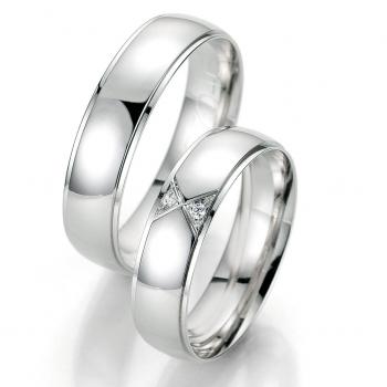 Trauringe Weissgold von Breuning DR 070450 / HR 070460