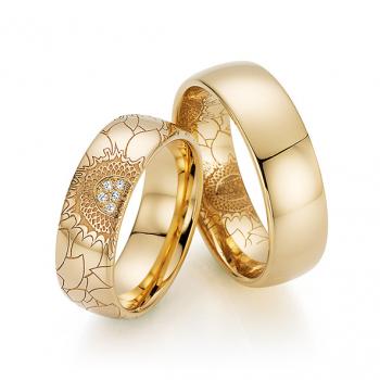 Fischer Trauringe Rosegold 38 7685/070 + 6 7685/070