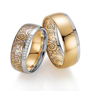 Trauringe Weiss-Rosegold von Fischer 38 07493-075