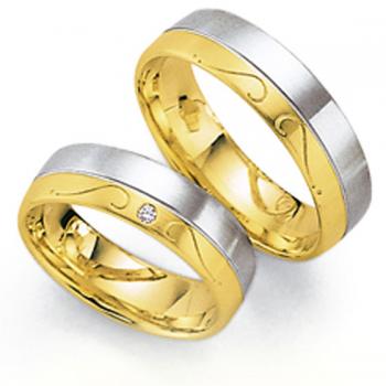 Trauringe Weiss-Gelbgold von Fischer 05 01548/060