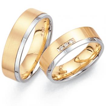 Trauringe Weiss-Rosegold von Fischer 05 05193/060