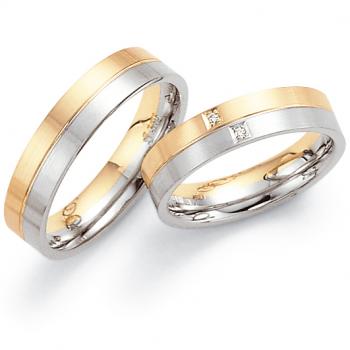 Trauringe Weiss-Rosegold von Fischer 05 05191/050