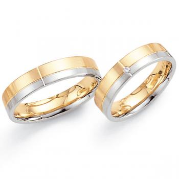 Trauringe Weiss-Rosegold von Fischer 05 05192/050