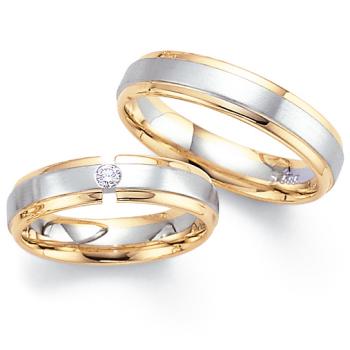 Trauringe Weiss-Rosegold von Fischer 05 05194/050