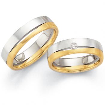 Trauringe Weiss-Gelbgold von Fischer 05 02203/060