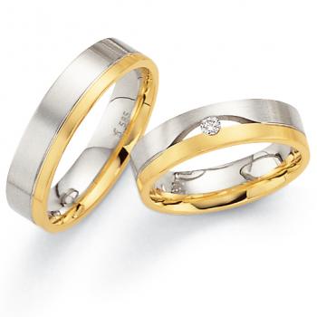 Trauringe Weiss-Gelbgold von Fischer 05 02333/055