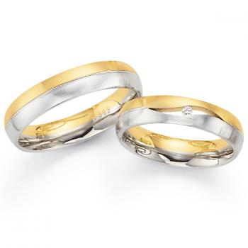 Trauringe Weiss-Gelbgold von Fischer 05 01551/050