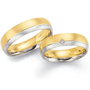 Trauringe Weiss-Gelbgold von Fischer 05 02442/060