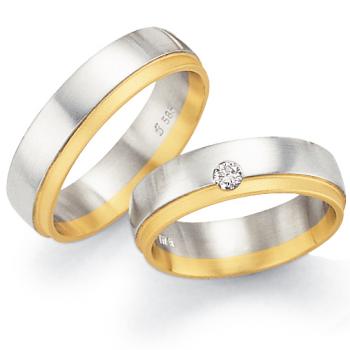 Trauringe Weiss-Gelbgold von Fischer 05 02397/060