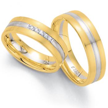 Trauringe Weiss-Gelbgold von Fischer 05 01775/060