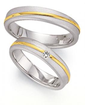 Trauringe Weiss-Gelbgold von Fischer 05 02042/045