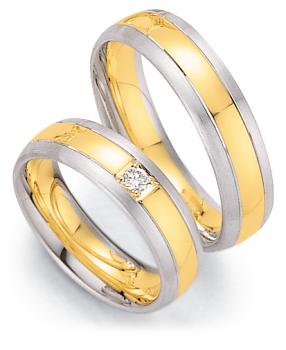 Trauringe Weiss-Gelbgold von Fischer 05 02350/060