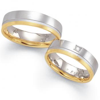 Trauringe Weiss-Gelbgold von Fischer 05 02394/060