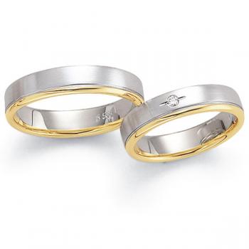 Trauringe Weiss-Gelbgold von Fischer 05 02274/050