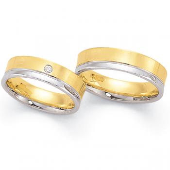 Trauringe Weiss-Gelbgold von Fischer 05 02290/060